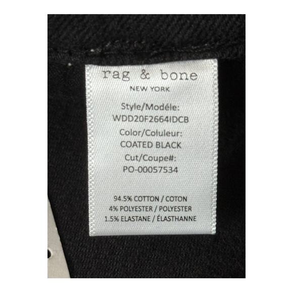 Rag & Bone jeans black coated Nina  high rise skinny size 24 - Picture 4 of 6